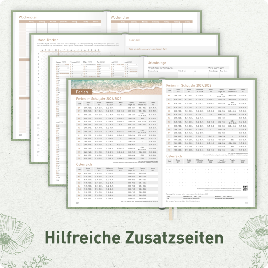 Chäff-Timer A5 2026 2027 - Hilfreiche Zusatzseiten