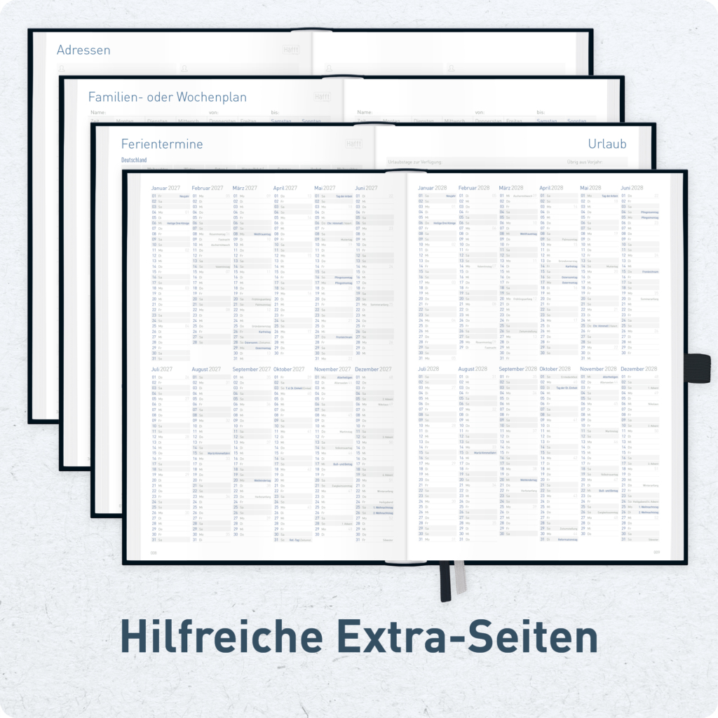Organizer Day by Day A5 2027 - Hilfreiche Extras