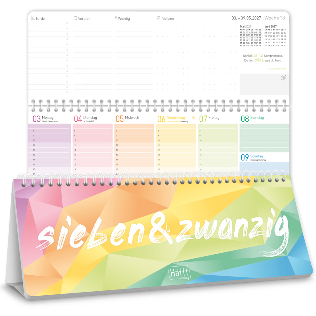 Tischkalender 2027 - Design Rainbow