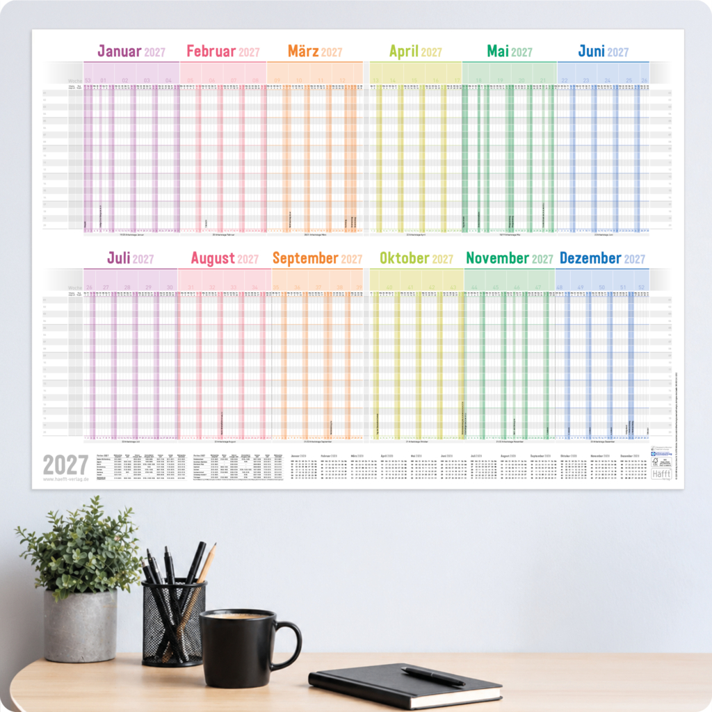 Teamkalender - Urlaubskalender 2027 - Anwendungsbeispiel 2