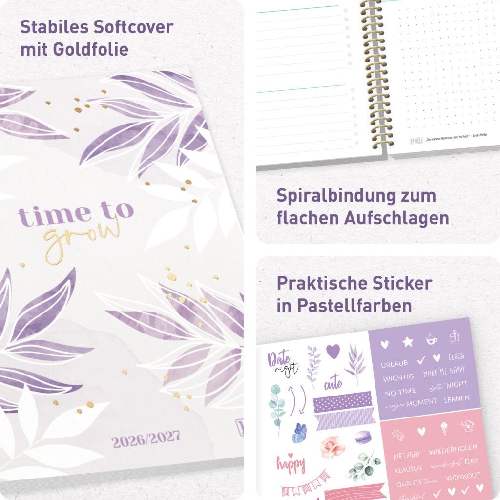 College-Timer A5 2026/2027 - Aufbau