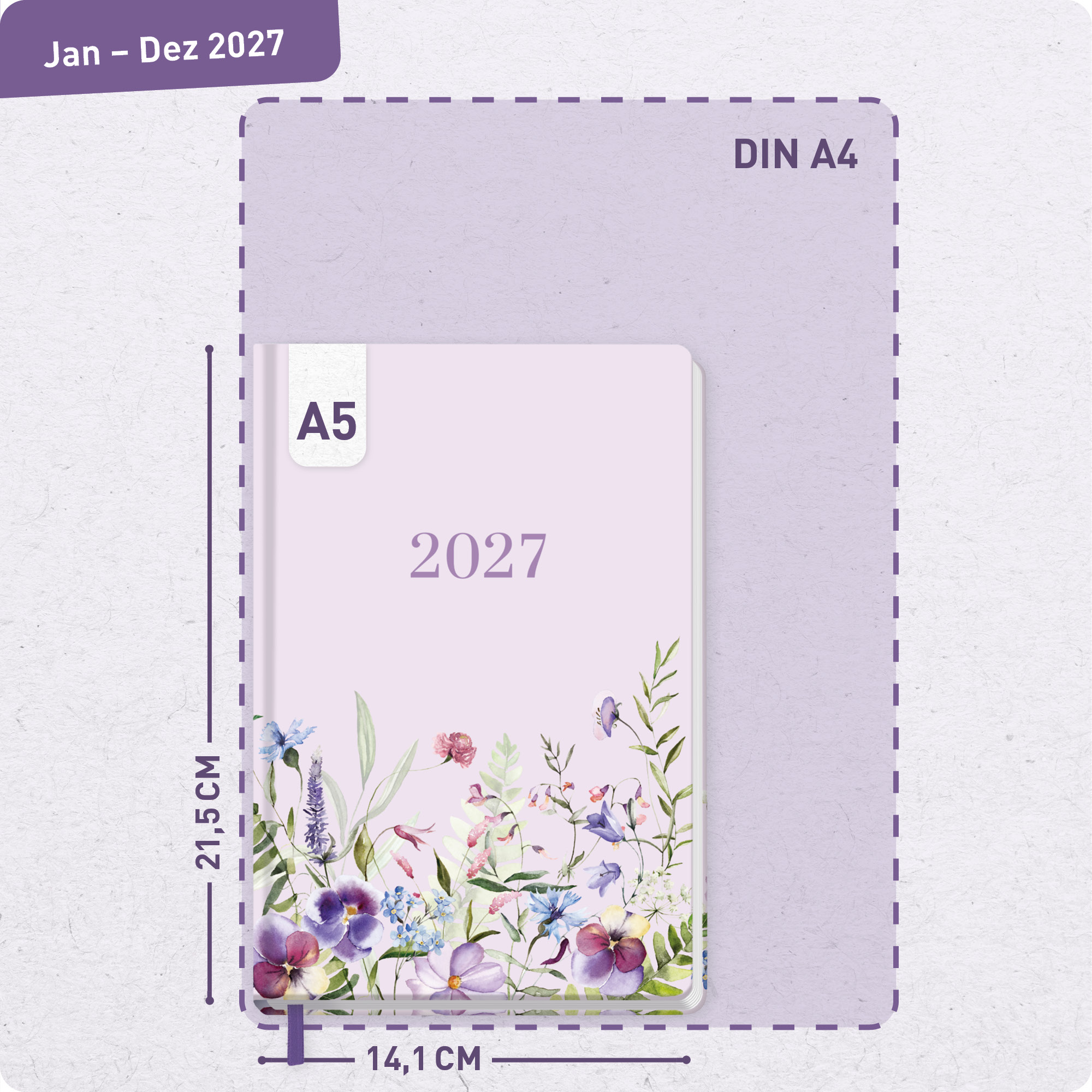Großdruck-Kalender A5 2027 - Größe A5